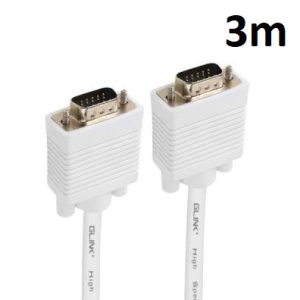 Vga Cable Male To Male OD 8MM 3M White