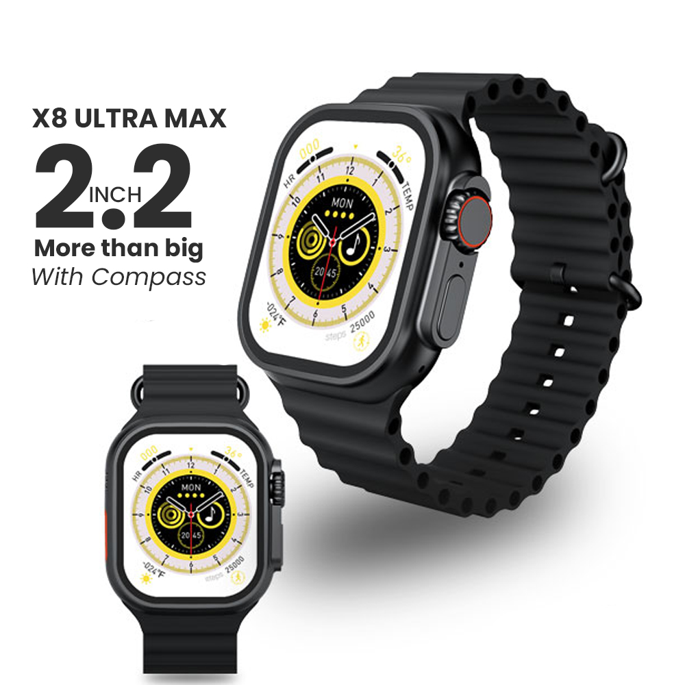 2.2 Inch X8 Ultra Max With Compass Smart Watch Series 8 Nfc Always-On Display & Wireless Charging Orange