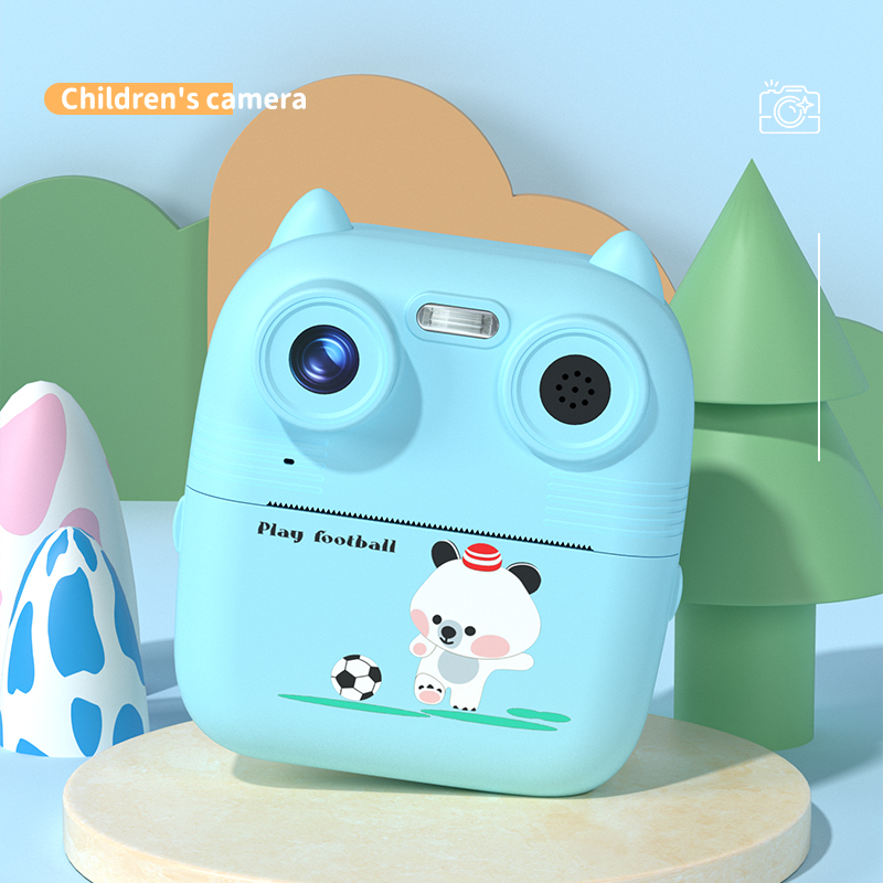 D8s Childrens Time Front/Back Rear Hd Digital Thermal Print Camera 1080p 48mp Blue