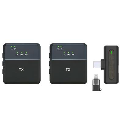 Sx8 Type-C/Iphone Dual Professional Lavalier Wireless Microphone For Interview, Vlog, Live Mic Noise Reduction