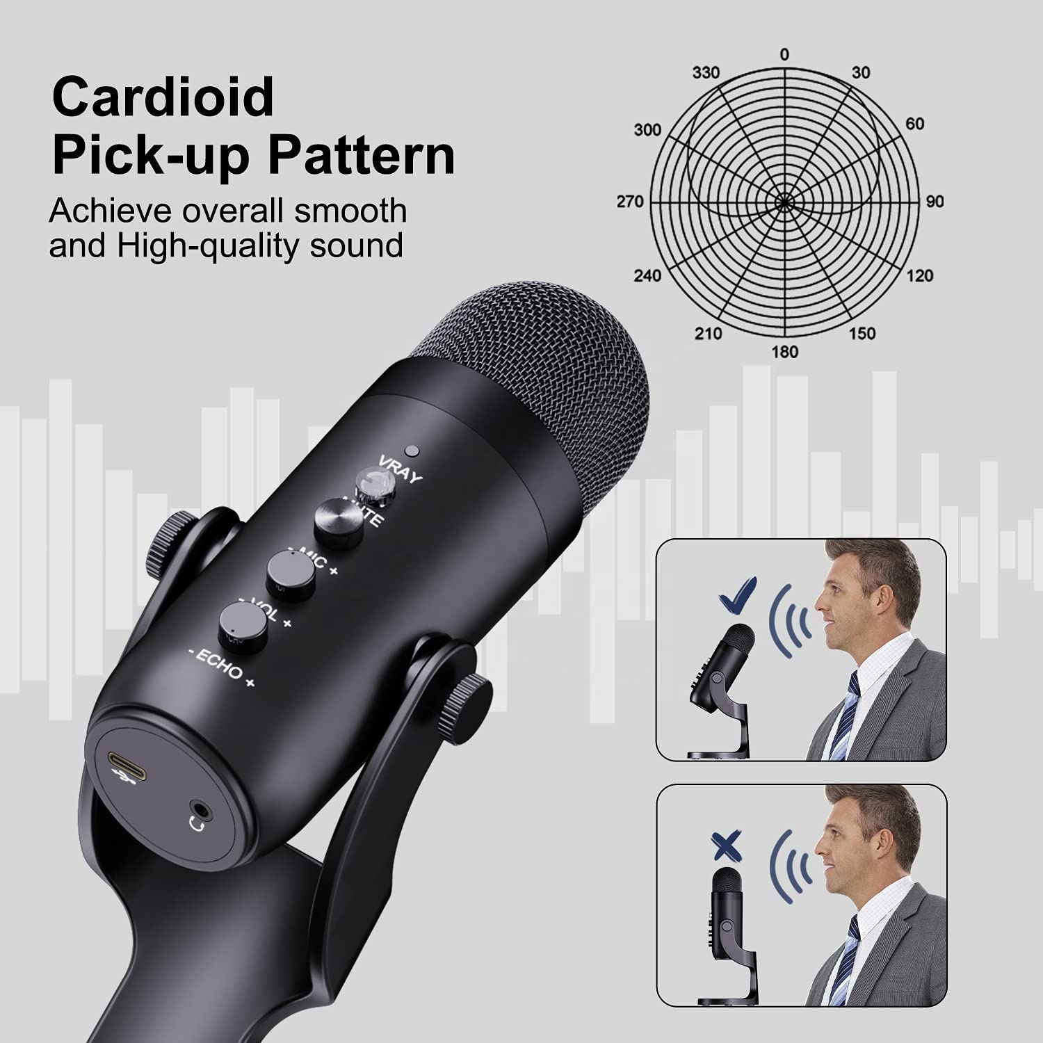 Jmary Mc-Pw8 Professional Usb Microphone For Podcasting With Noise Reduction - Image 4