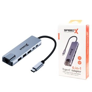 Speed-x (sp-tc601) 6 In 1 Multi-port Type C 4k Hdmi Usb 3.0 Converter Good Ic Big Packing