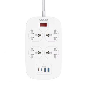 Ldnio Sc4407c 2500w Power Extension 4 Sockets 2 Usb-a + 2 Usb-c 2m