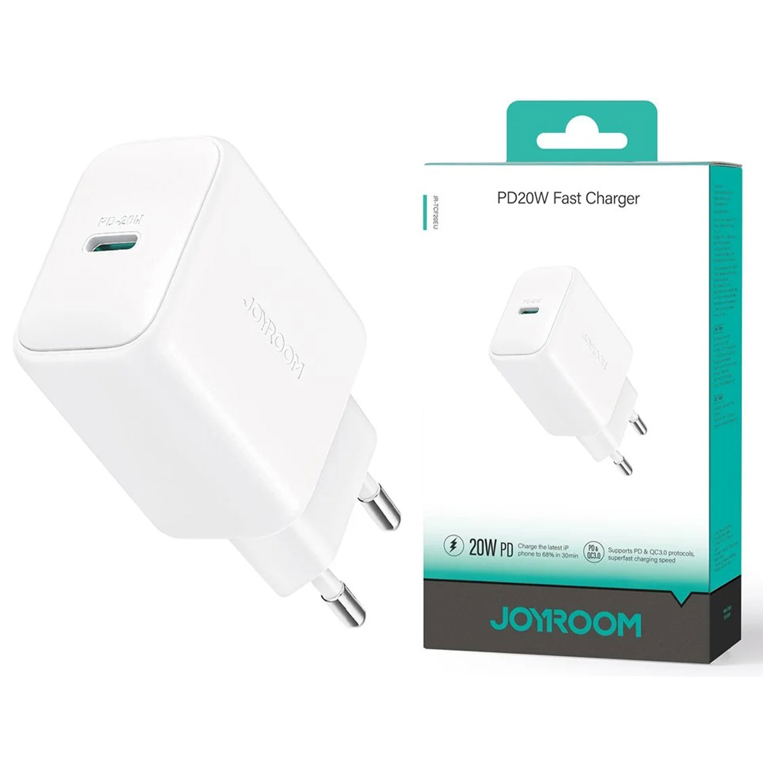 Joyroom Jr-tcf20 Eu Plug Pd 20w Type-c Fast Charger White
