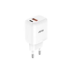 Aspor A821eu 20w Pd & Qc Dual-port Fast Charger (eu Plug)