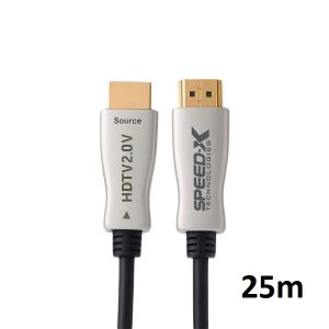 Speed-x 25m Fiber Hdmi Cable 2.0/2.1 Aoc(active Optical Cable) 30awg Copper Support 4k 8k Uhd (full Length)