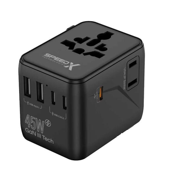 Speedx Sp-tcw03 45w Gan Iii Universal Travel Adapter